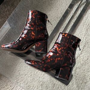 Cheetah Print Leather Booties